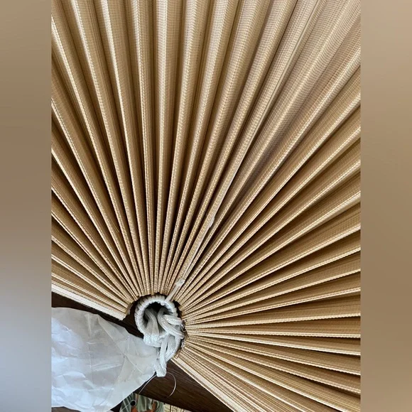 HUGE Bamboo Fan Large Decorative Handcrafted in Vietnam Oversized 58" Tassel - Picture 4 of 8